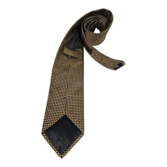 FENDI Gold Geometric Monogrammed Logo Silk Tie ITALY 59/ 3.7 EC